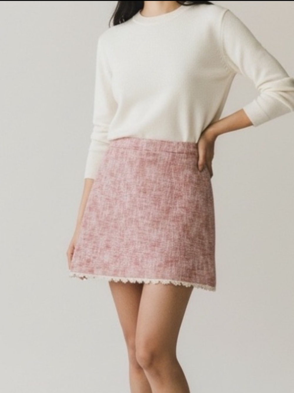 Miu Miu 2019 Tweed Coral Mini Skirt Size 4 NWT - Picture 4 of 12